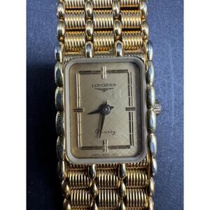 Vintage Longines 17mm Gold Plated 5j Cal 0961.2 Quartz Tank Watch MZ5713